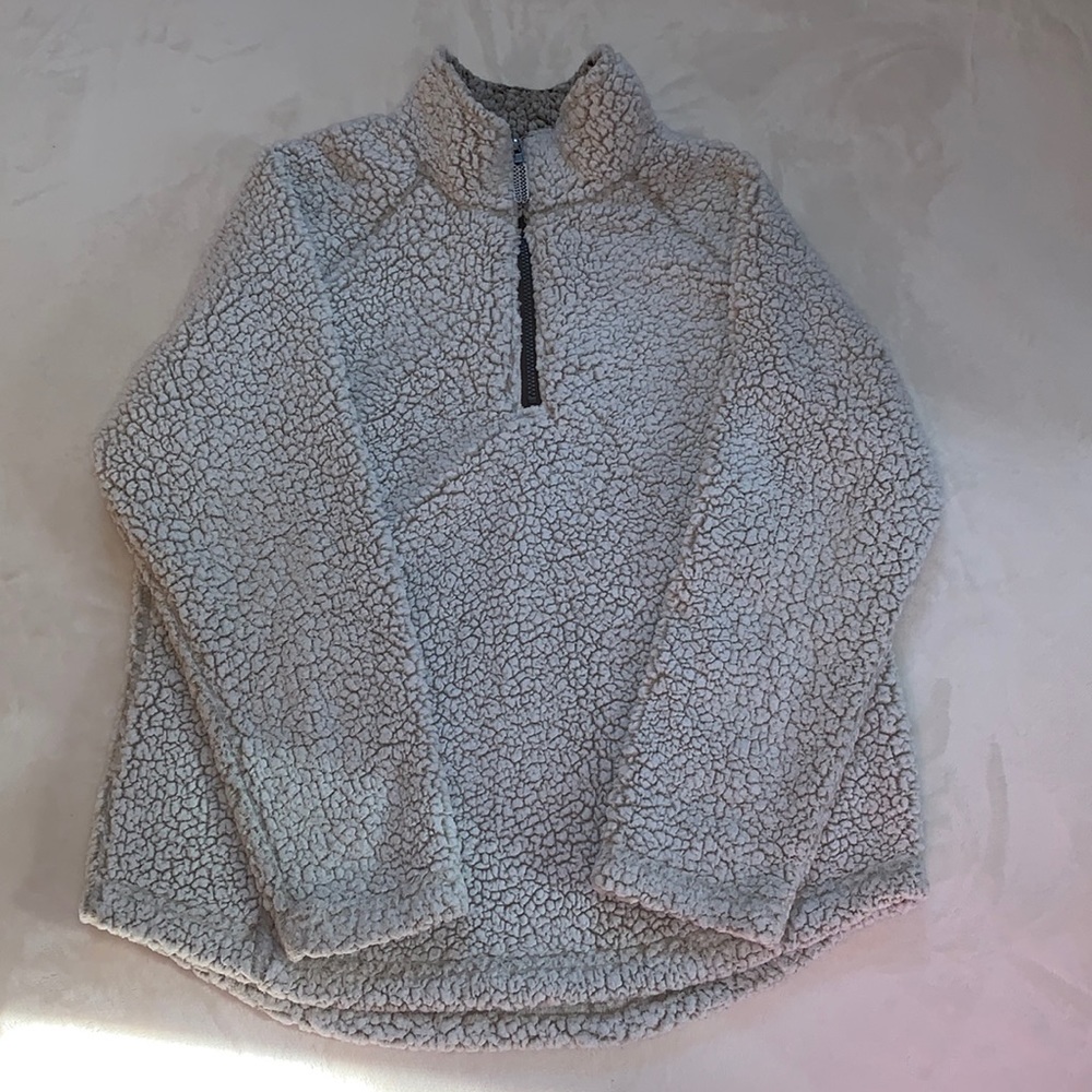 White/grey Cozy Sherpa